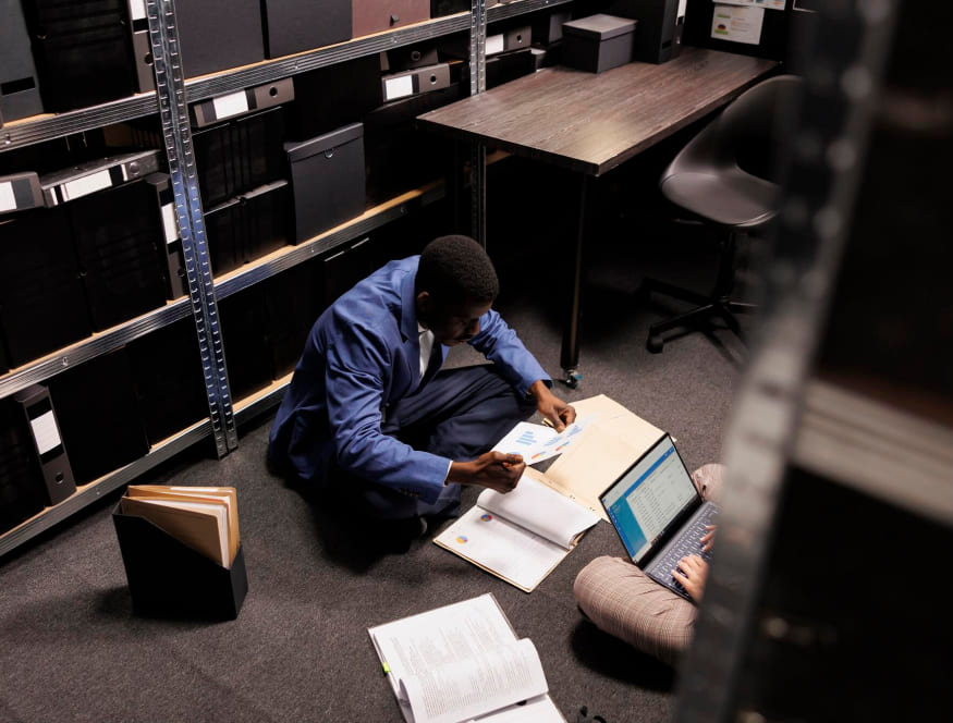 Secure document destruction involves the safe and confidential disposal of sensitive or confidential documents to prevent unauthorized access or data breaches. This can include shredding documents on-site or off-site using secure methods.